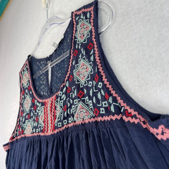 ANTHROPOLOGIE SKIES ARE BLUE Womens 3X Plus Blue Southwest Print Sleeveless Top - Picture 3 of 9